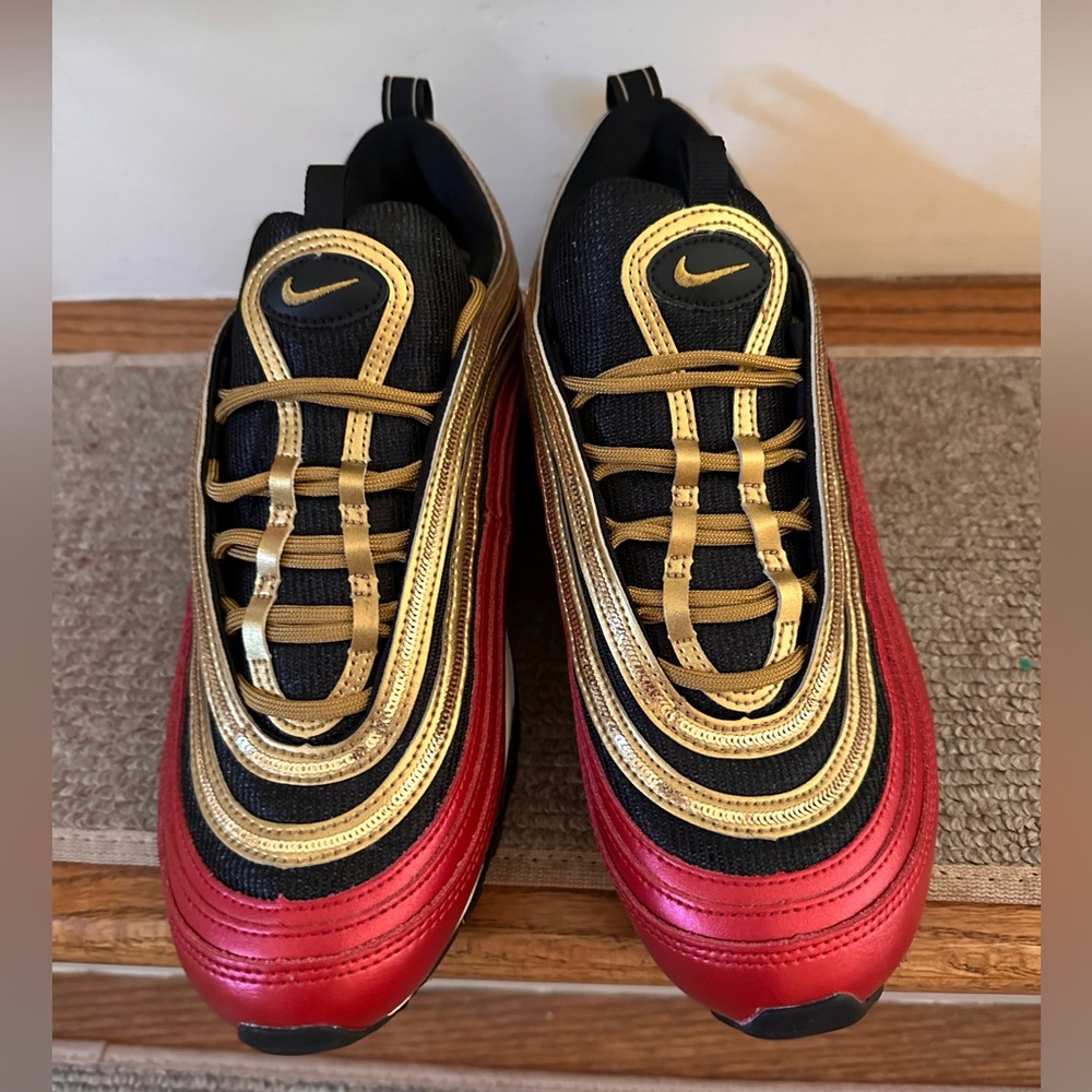 Women’s Nike Air Max 97, Size 10, Red & Gold